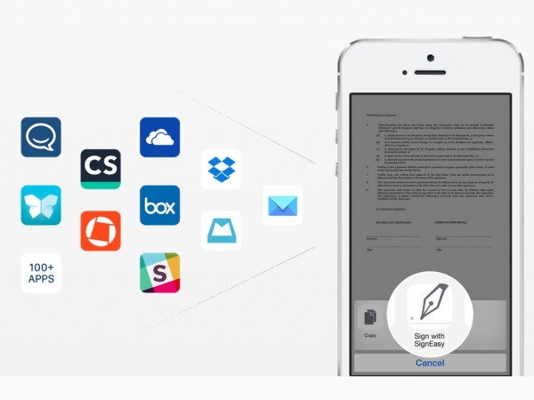 書類にデジタル署名ができるアプリSignEasy、iOS版がさらに便利に