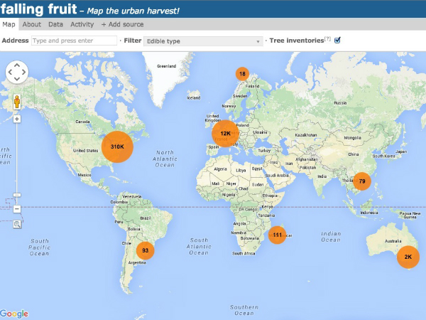 グローバルな収穫マップ「Faling Fruit」