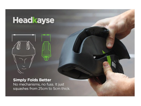 自転車乗りの頭を守る強い味方！持ち歩きに便利な、折りたためるヘルメット「Headkayse」 | Techable(テッカブル)