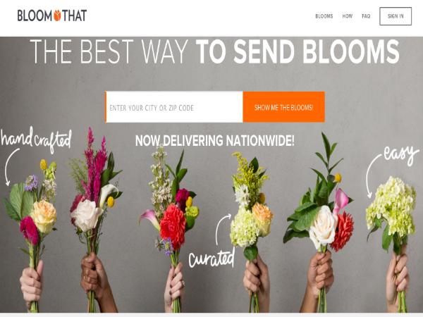 オンデマンド型フラワーギフトサービス「BloomThat」