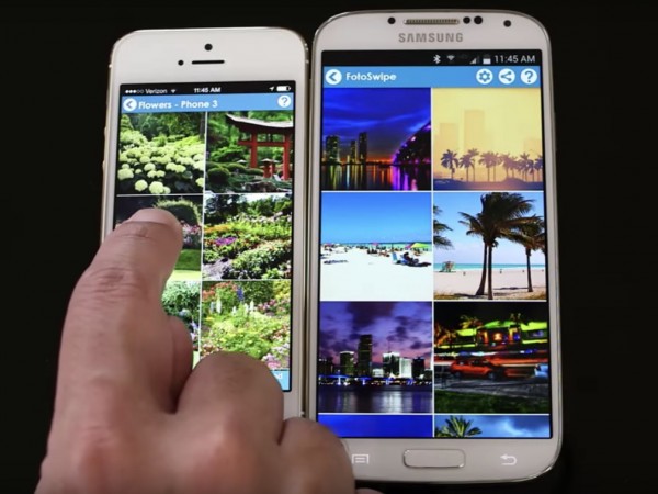 Iphoneとandroid端末間で写真を瞬間転送できるアプリ Fotoswipe Techable テッカブル
