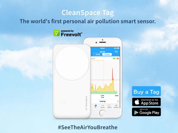 スマアプリと大気測定器を組み合わせた「CleanSpace」