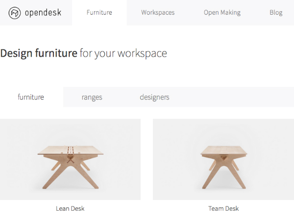 Opendeskで公開されている家具デザイン