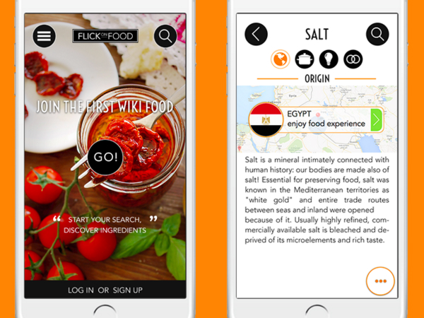 「Fllick on Food」のスマートフォン画面