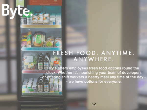 美味しくヘルシーな商品に特化したオフィス向け自動販売機「Byte Foods」