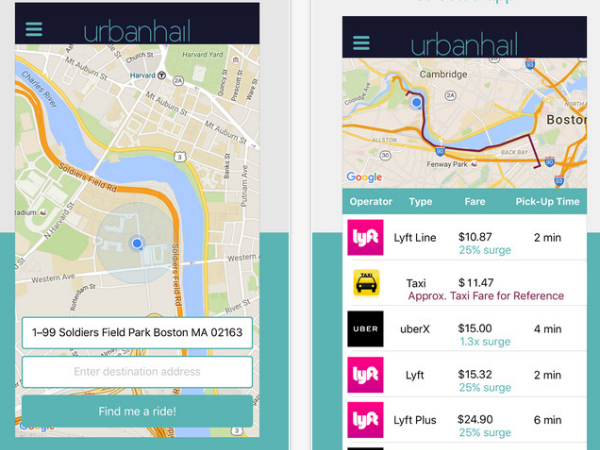 「urbanhail」のスマホアプリ画面
