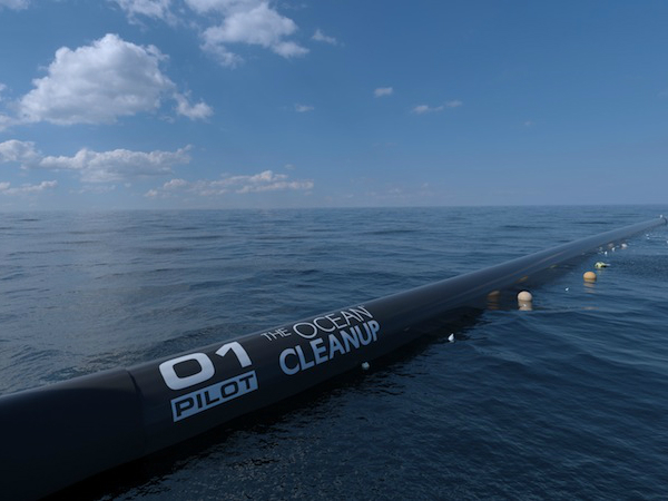 オーシャン・クリーンアップ基金が開発している海洋自動清掃システム