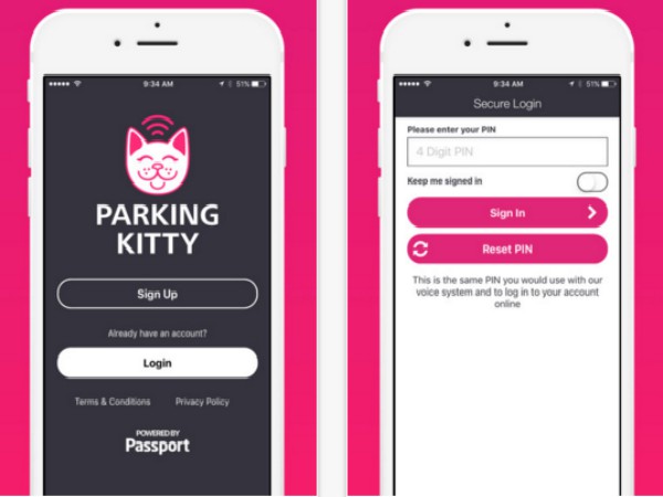 「Parking Kitty」のスマホアプリ画面