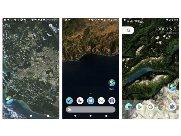 ライブ地図をスマホ壁紙にできる Androidアプリ Skyline が斬新