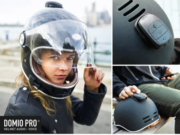 バイク運転中の音楽に最適！ヘッドホン兼用のヘルメット伝導音楽デバイス「Domio Pro」 Techable(テッカブル)