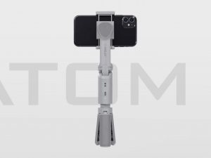 自動開閉のスマホ用片手3軸ジンバル「ATOM 2」は三脚、自撮り棒として 