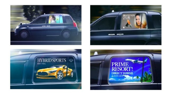 タクシーの車窓にクリアな広告を映し出すサービス「Canvas」