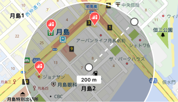 円で距離計測できる機能復活！ 便利なアプリ「地図マピオン」