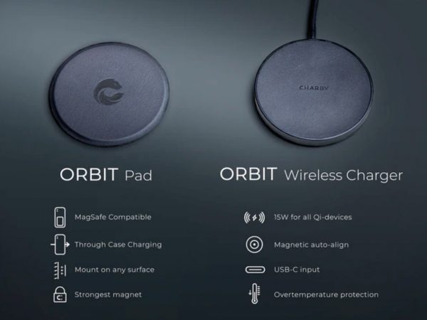 マグネット搭載のチャージャーとパッド「ORBIT」でiPhoneもAndroidもワイヤレス充電！