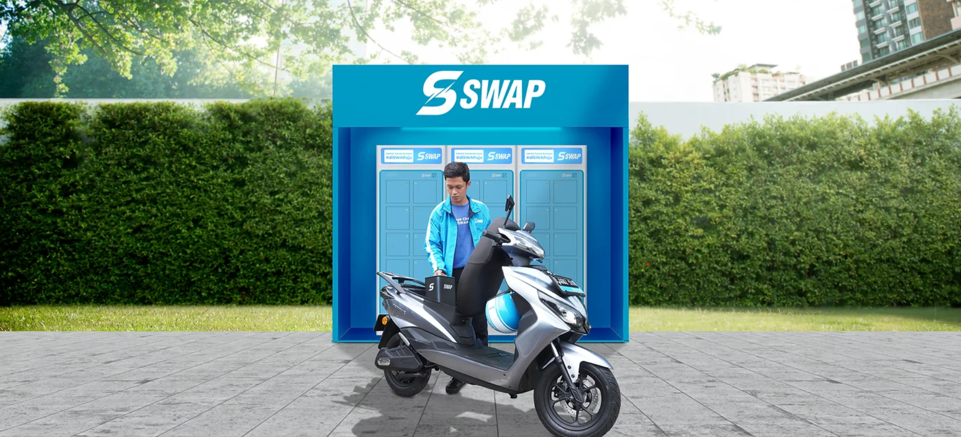 モビリティ革命到来、バッテリー交換式小型EVバイクの充電ステーション「Swap」がインドネシアで拡大中