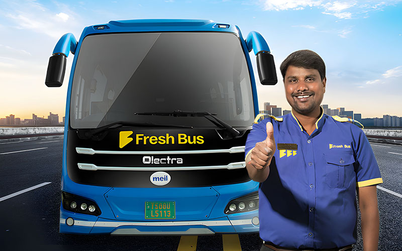 インドの長距離EVバス「Fresh Bus」が1,050万ドル調達、シェア拡大なるか｜定時運行率95％、異性との隣あわせを避ける仕組みも